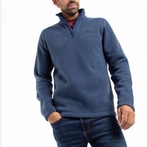 NEWARK Weird Fish Men’s Grid Fleece Pullover, 1/4 Front Zipper.